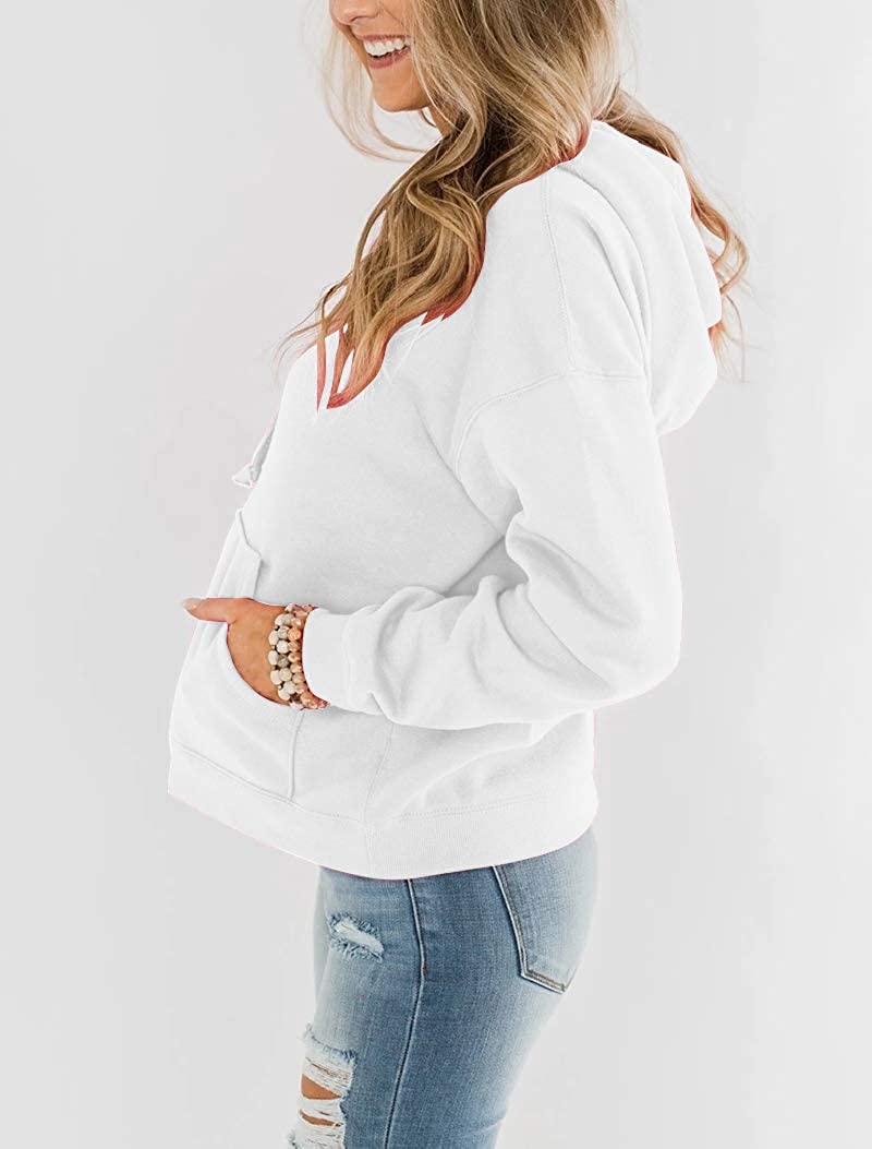 Bingerlily Women's White Hoodie