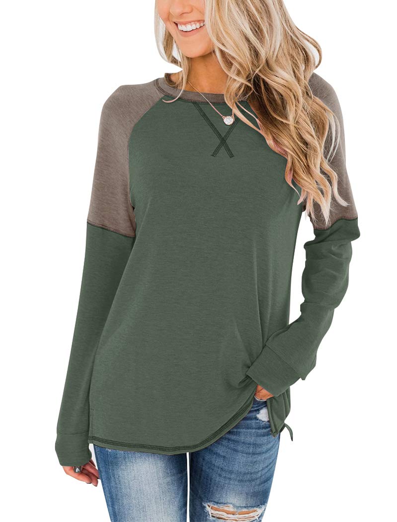 Bingerlily Women Dull Green Long Sleeve Tunic Top