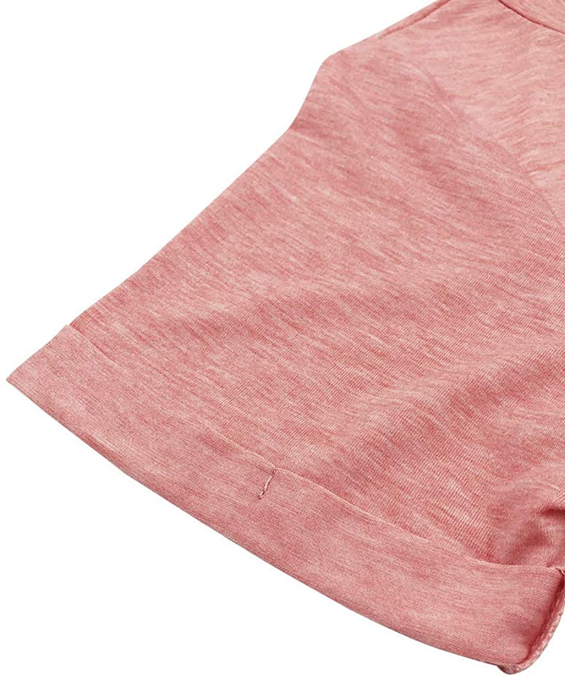 Bingerlily Pink Roll Up Short Sleeve T Shirt