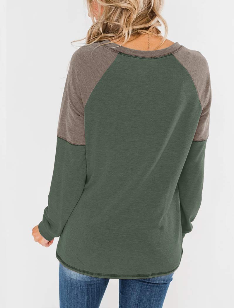 Bingerlily Women Dull Green Long Sleeve Tunic Top