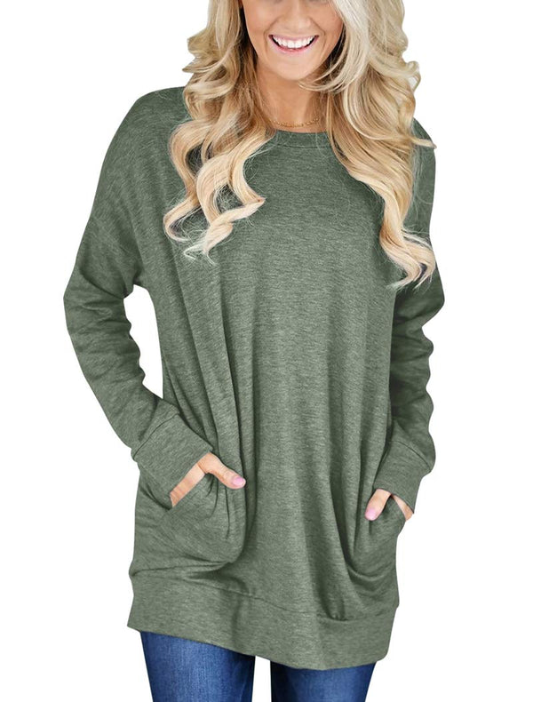 Bingerlily Green Top Tunic with Pockets