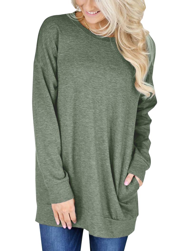 Bingerlily Green Top Tunic with Pockets