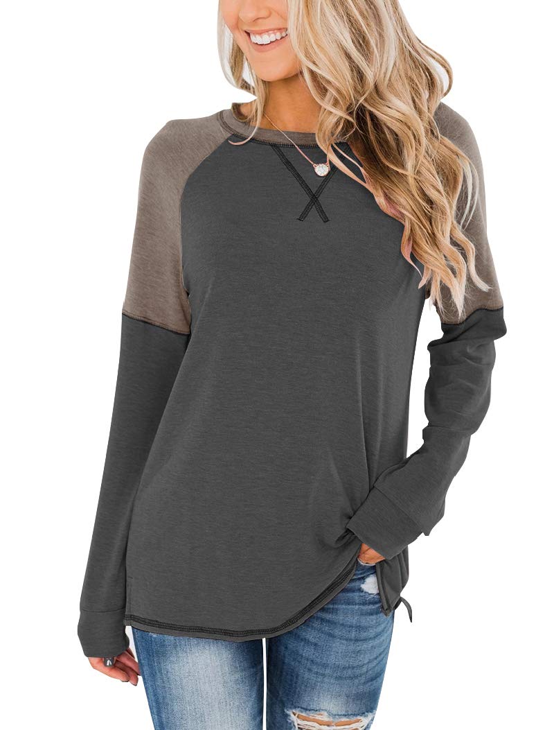Bingerlily Women Charcoal Long Sleeve Tunic Top