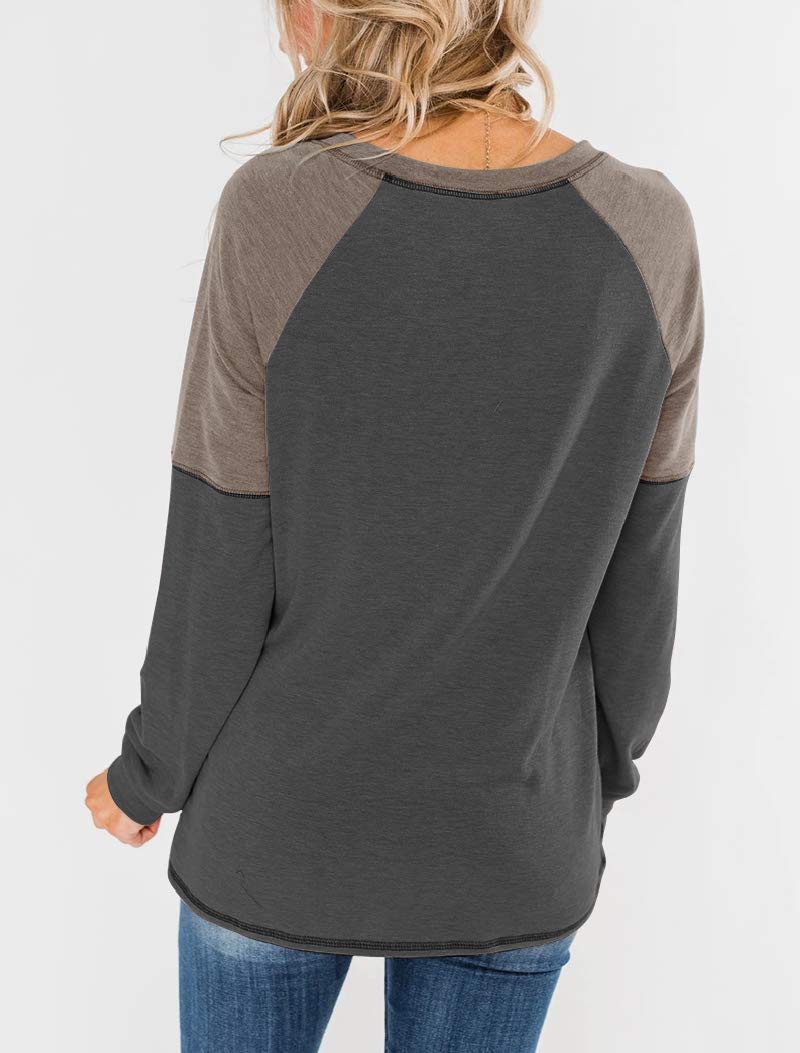 Bingerlily Women Charcoal Long Sleeve Tunic Top