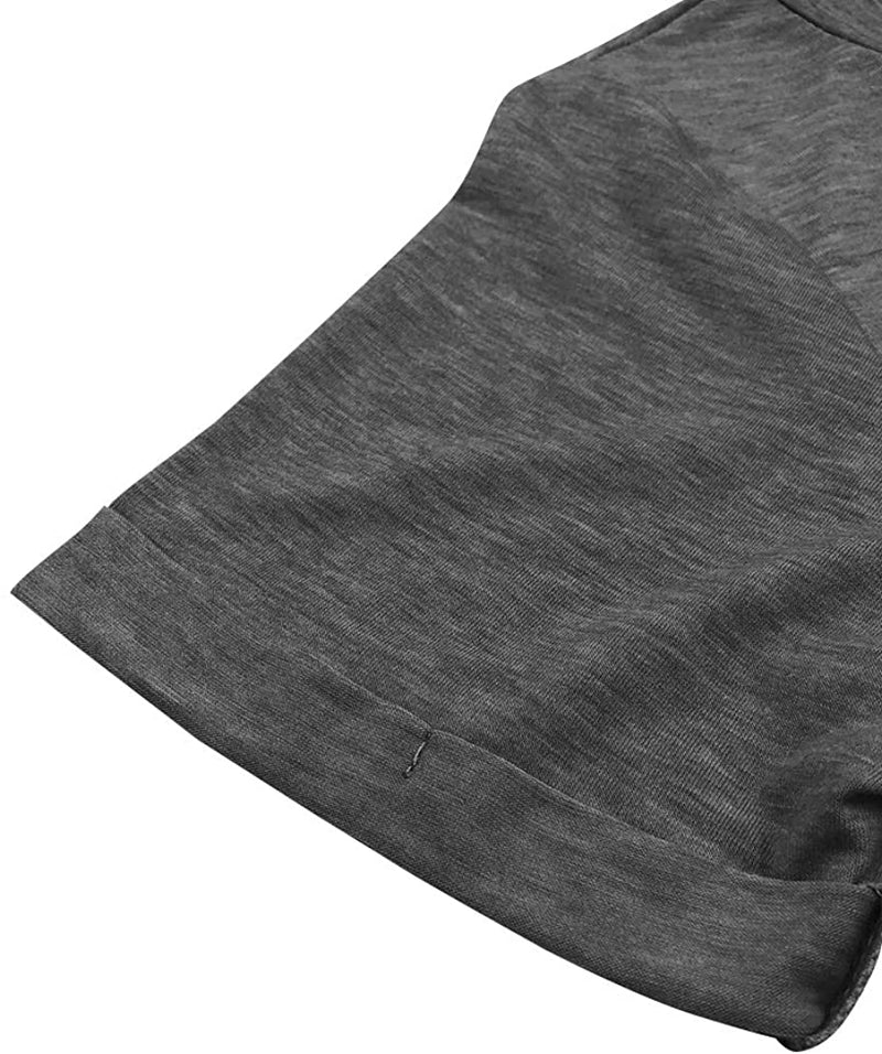 Bingerlily Charcoal Roll Up Short Sleeve T Shirt
