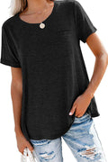 Bingerlily Black Roll Up Short Sleeve T Shirt