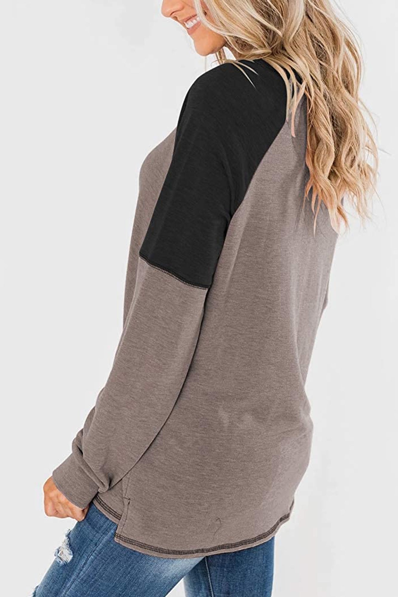 Bingerlily Women Brown Long Sleeve Tunic Top