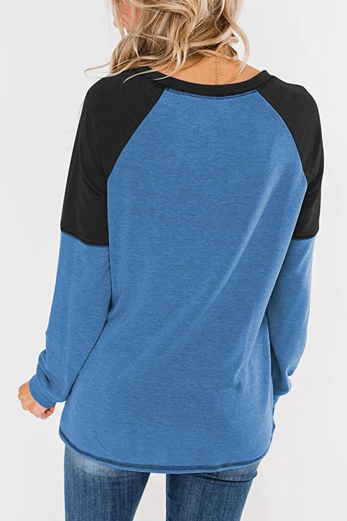 Bingerlily Women Blue Long Sleeve Tunic Top