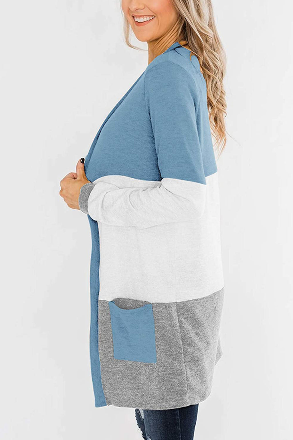 Bingerlily Blue Open Front Cardigan