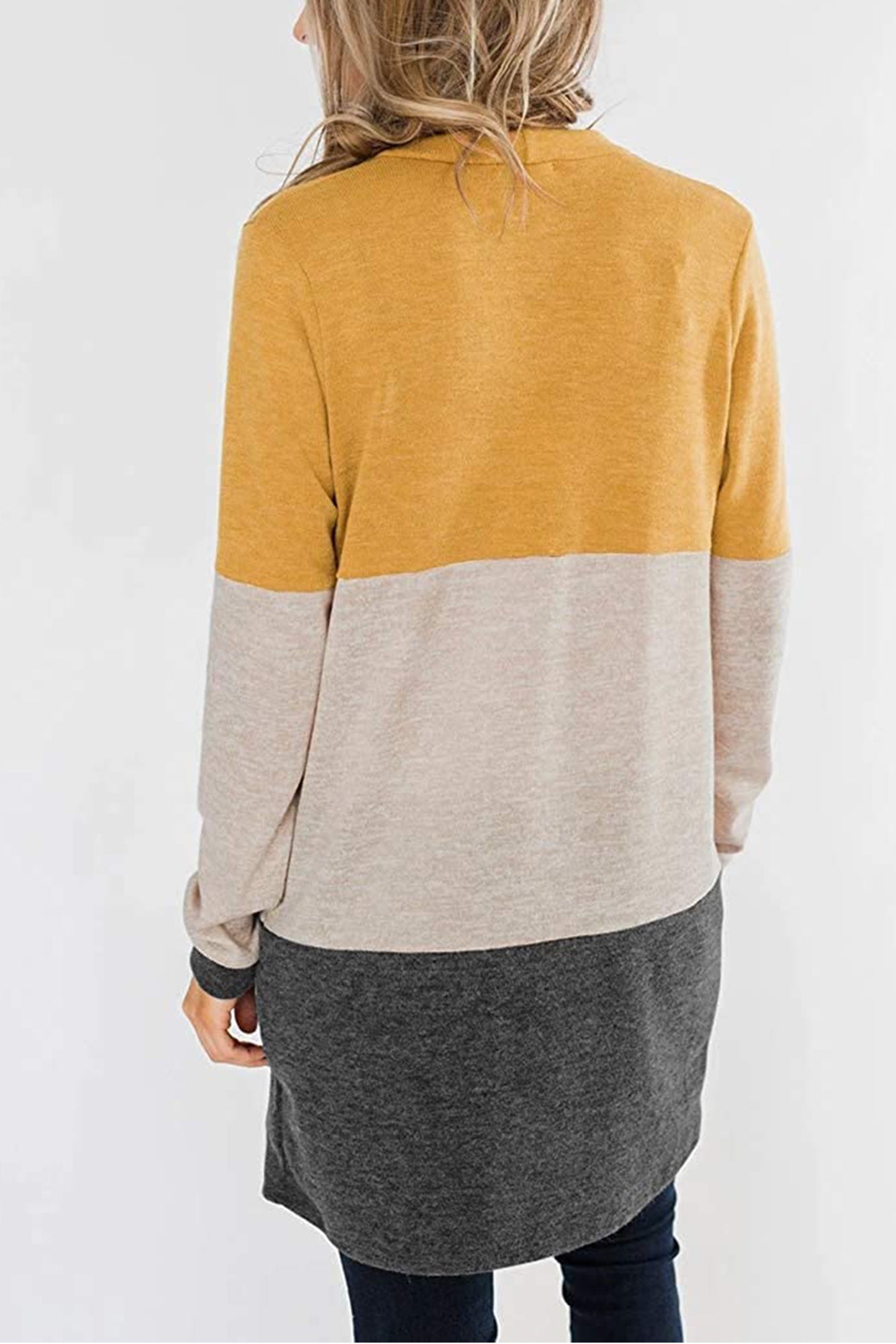 Bingerlily Yellow Open Front Cardigan