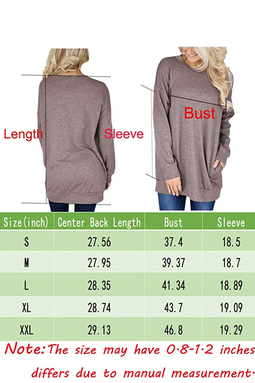 Bingerlily Brown Top Tunic with Pockets