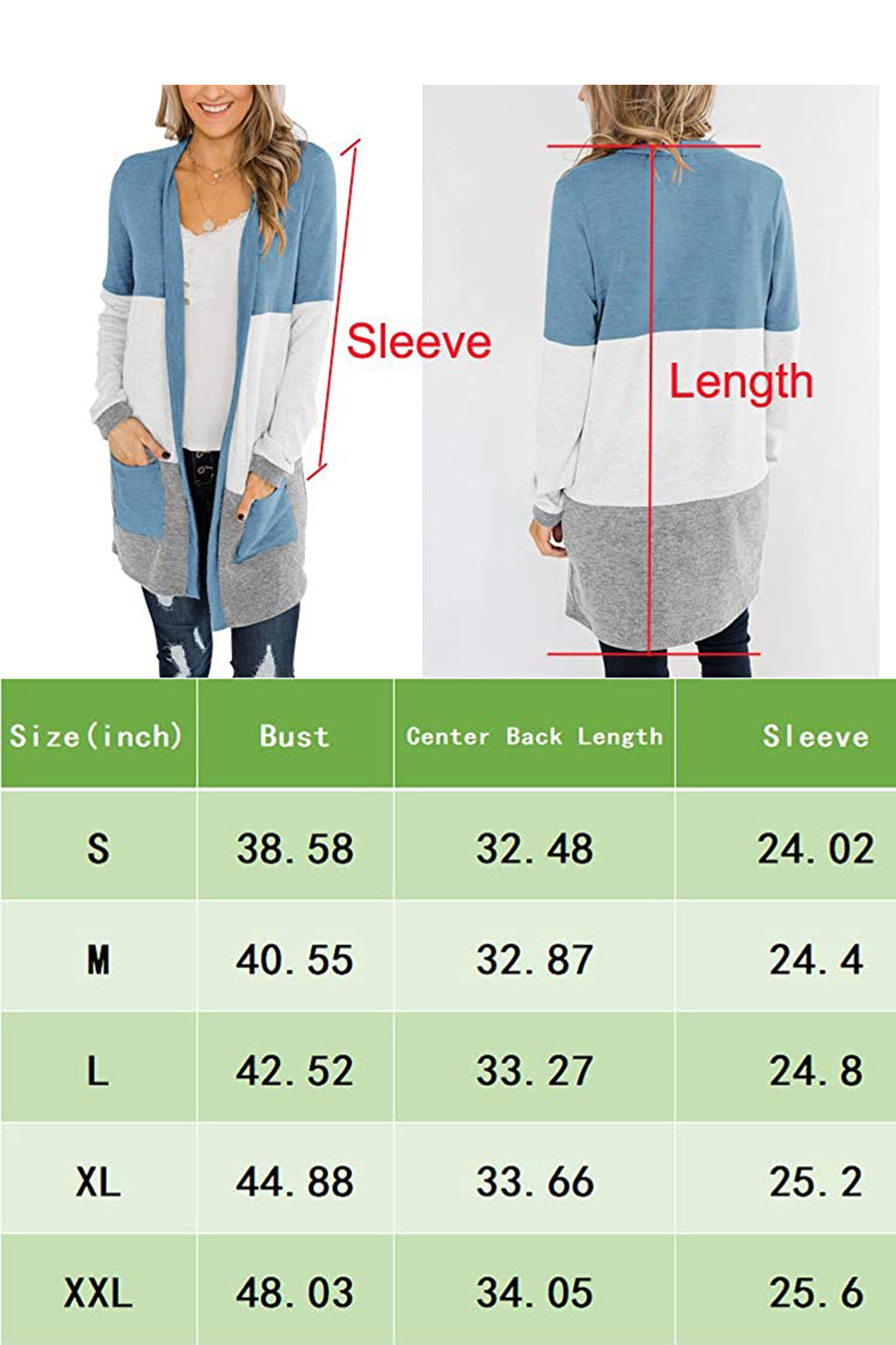 Bingerlily Blue Open Front Cardigan