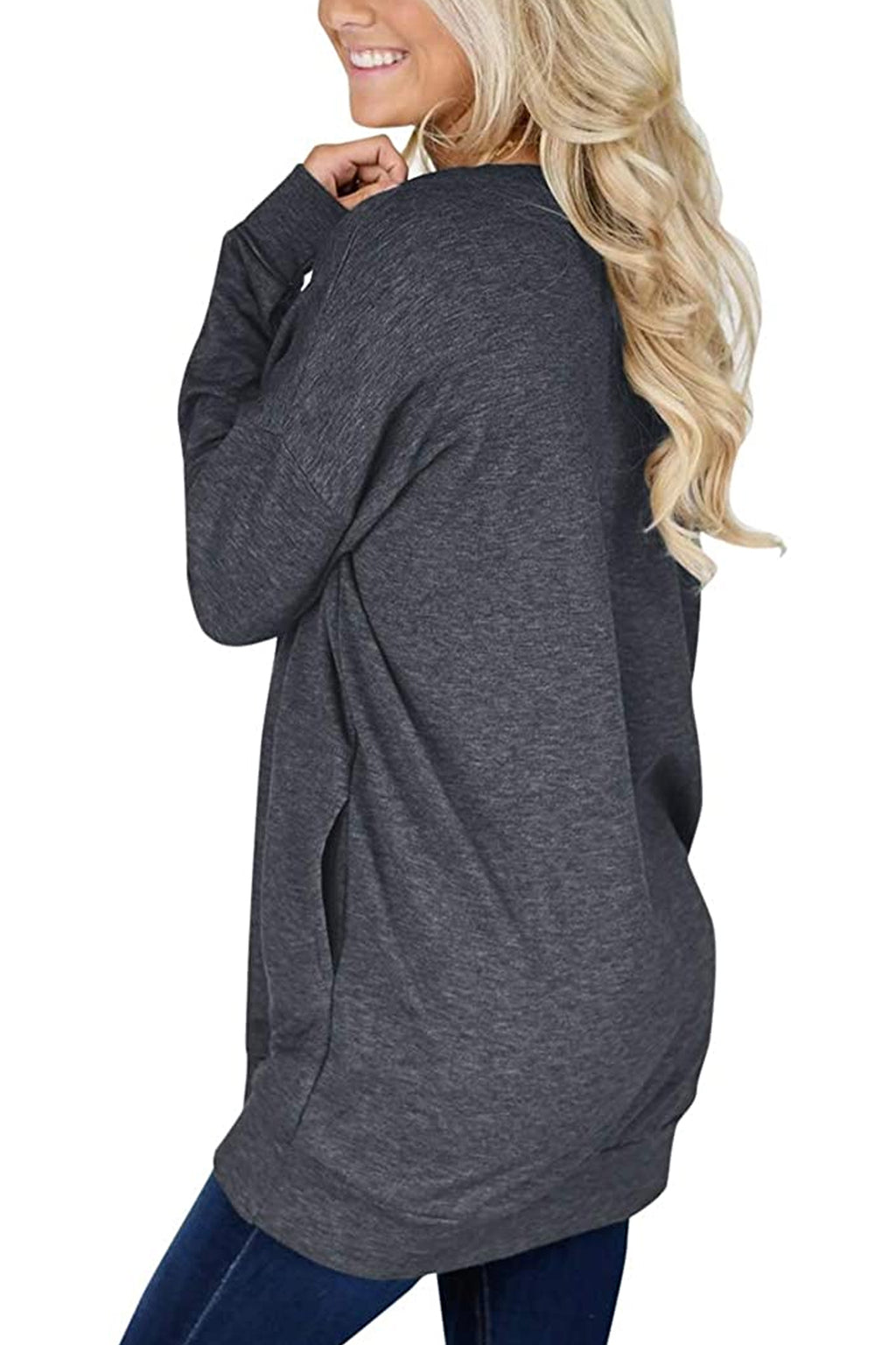 Bingerlily Charcoal Top Tunic with Pockets