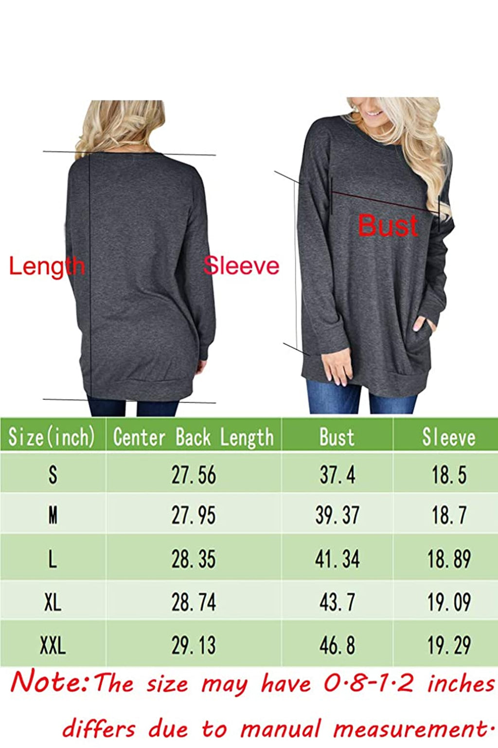 Bingerlily Charcoal Top Tunic with Pockets