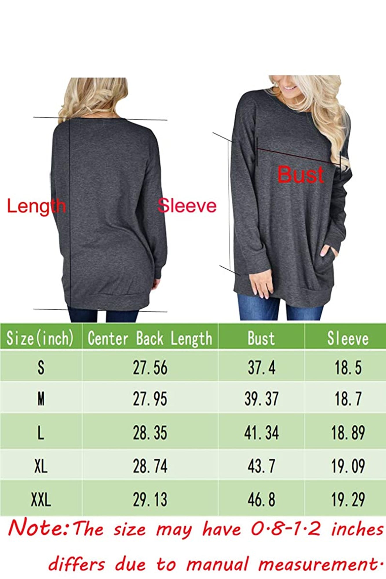 Bingerlily Charcoal Top Tunic with Pockets