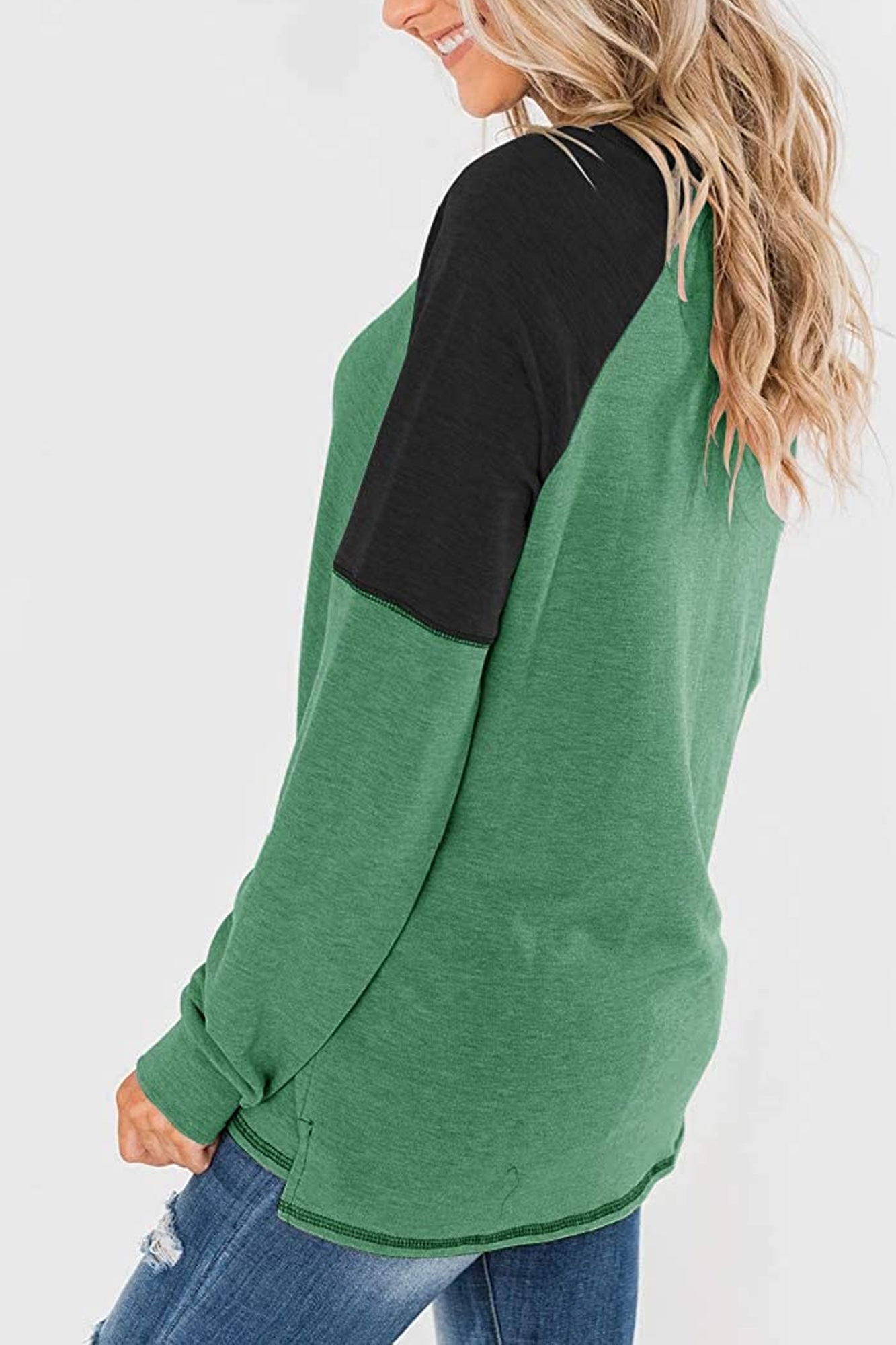 Bingerlily Women Green Long Sleeve Tunic Top