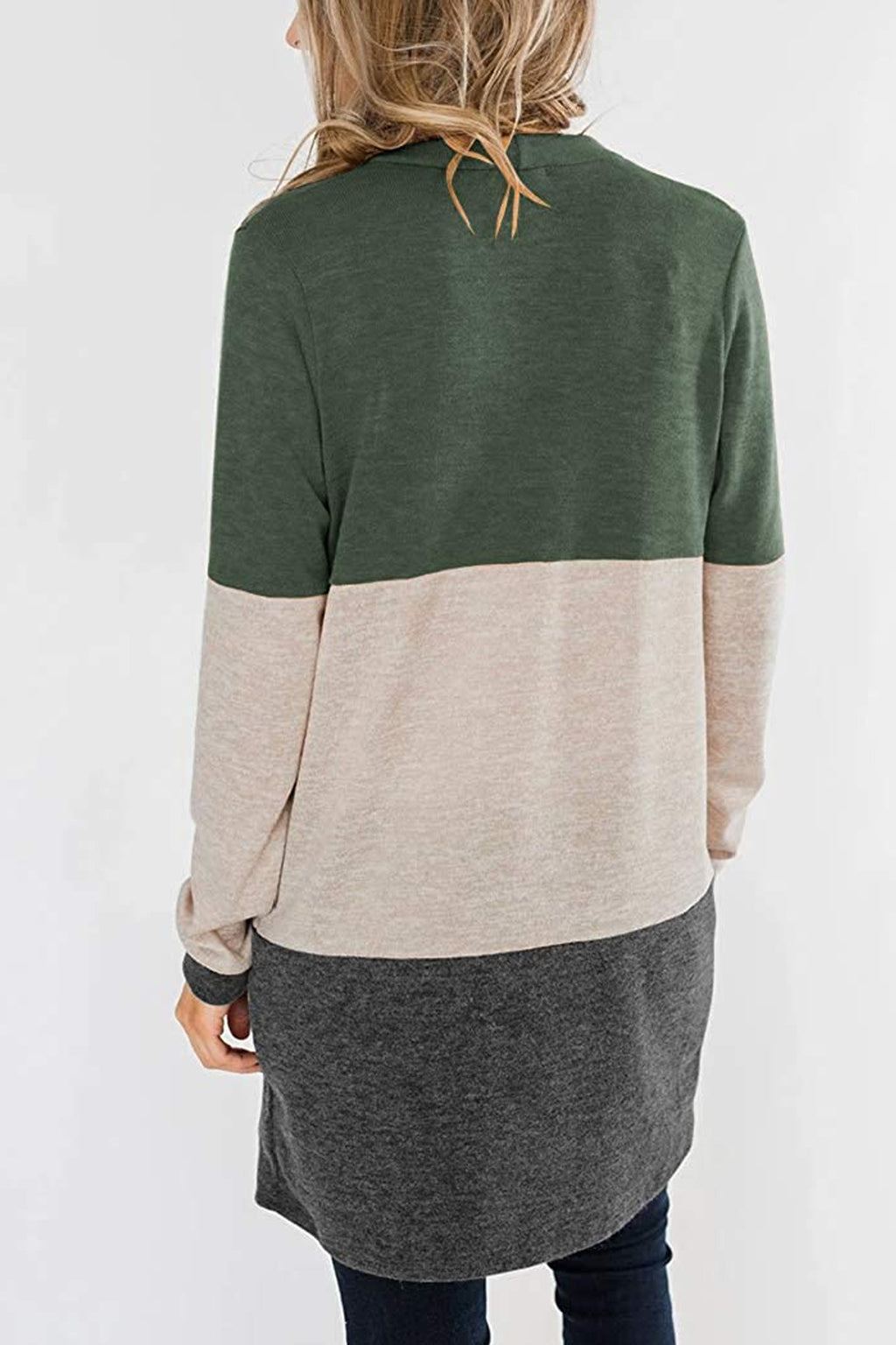 Bingerlily Green Open Front Cardigan