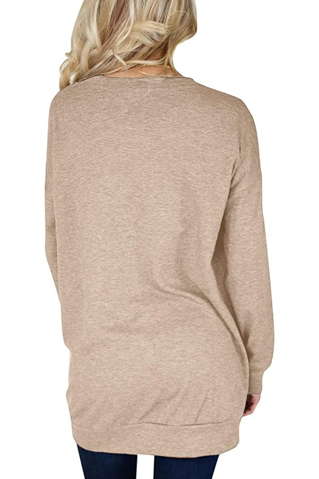 Bingerlily Khaki Top Tunic with Pockets