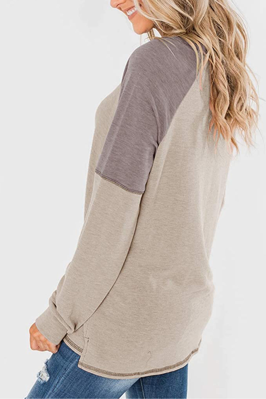 Bingerlily Women Khaki Long Sleeve Tunic Top