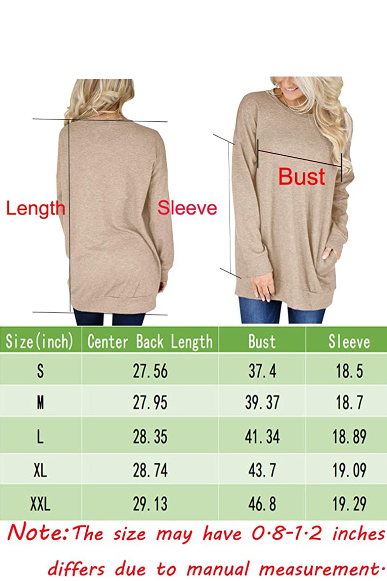 Bingerlily Khaki Top Tunic with Pockets