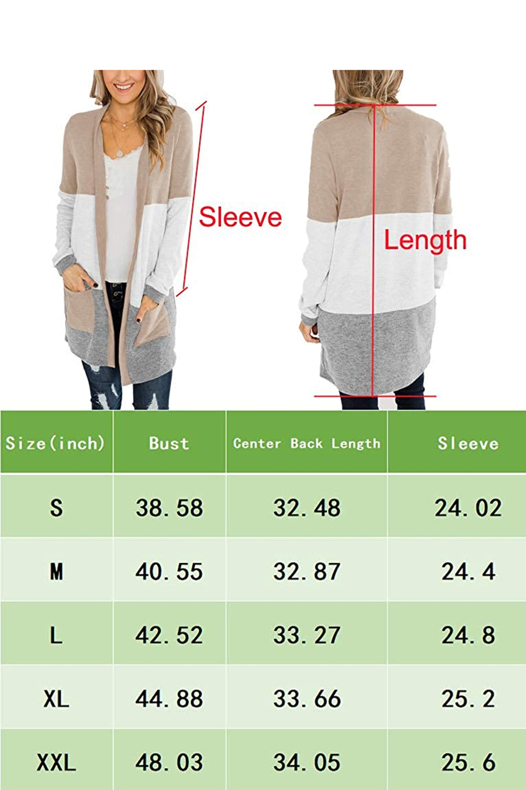 Bingerlily Khaki Open Front Cardigan