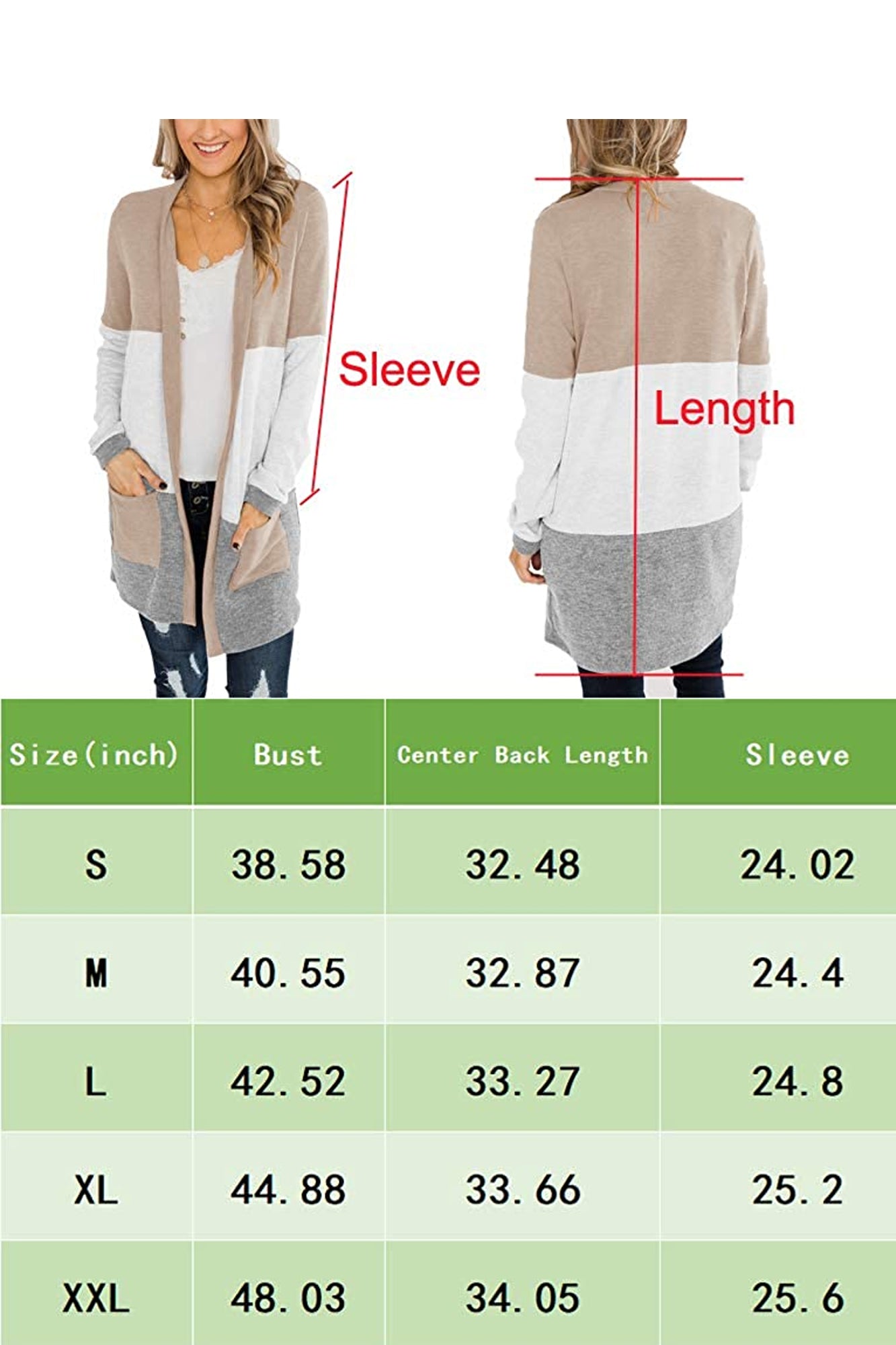 Bingerlily Khaki Open Front Cardigan