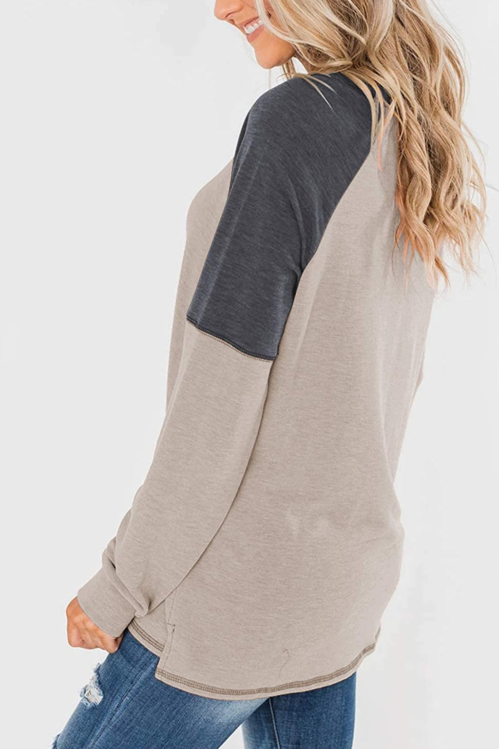 Bingerlily Women Khaki Long Sleeve Tunic Top