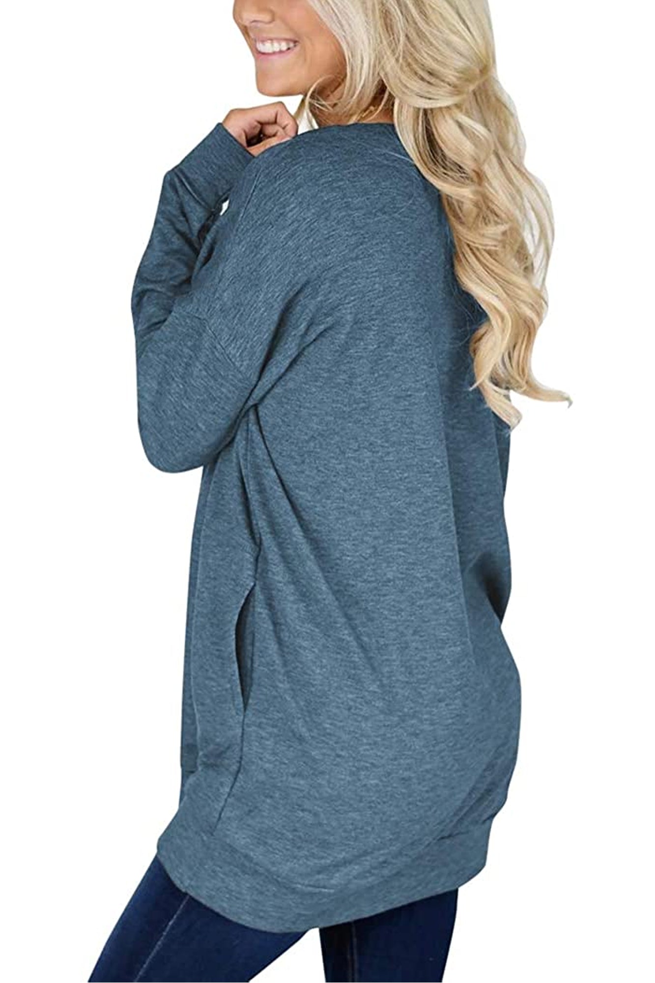 Bingerlily Navy Blue Top Tunic with Pockets