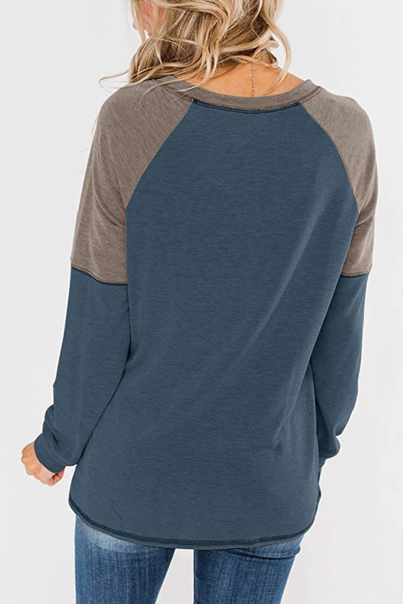 Bingerlily Women Navy Long Sleeve Tunic Top