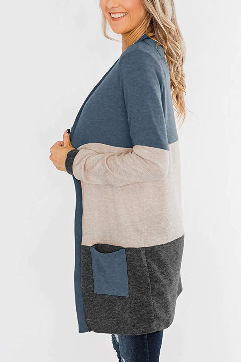 Bingerlily Navy Open Front Cardigan