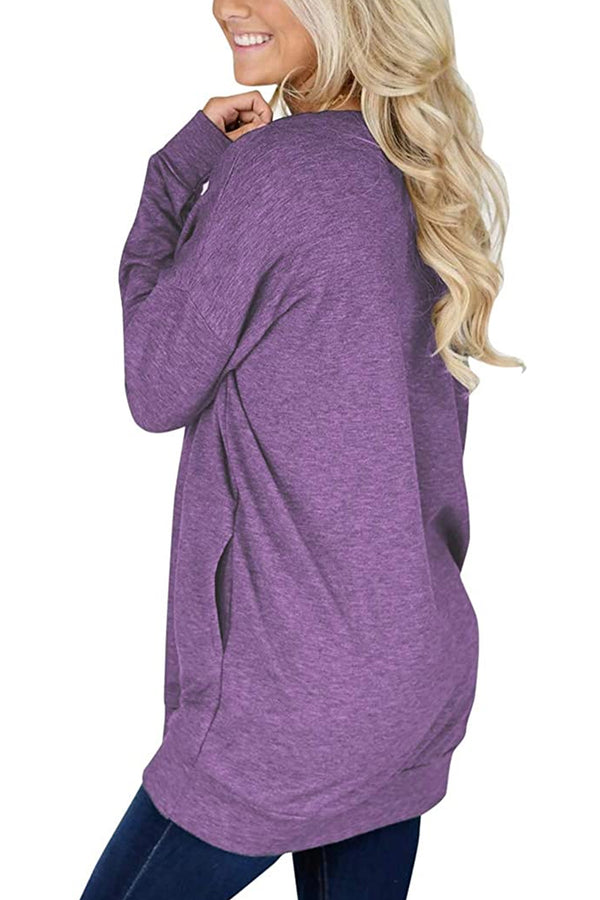 Bingerlily Purple Top Tunic with Pockets
