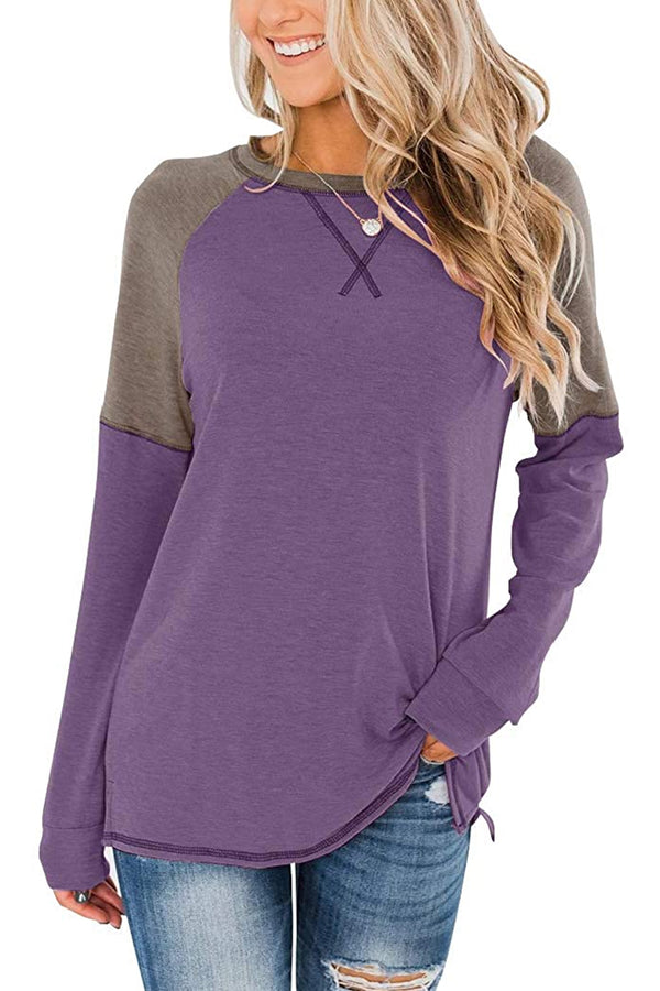 Bingerlily Women Purple Long Sleeve Tunic Top