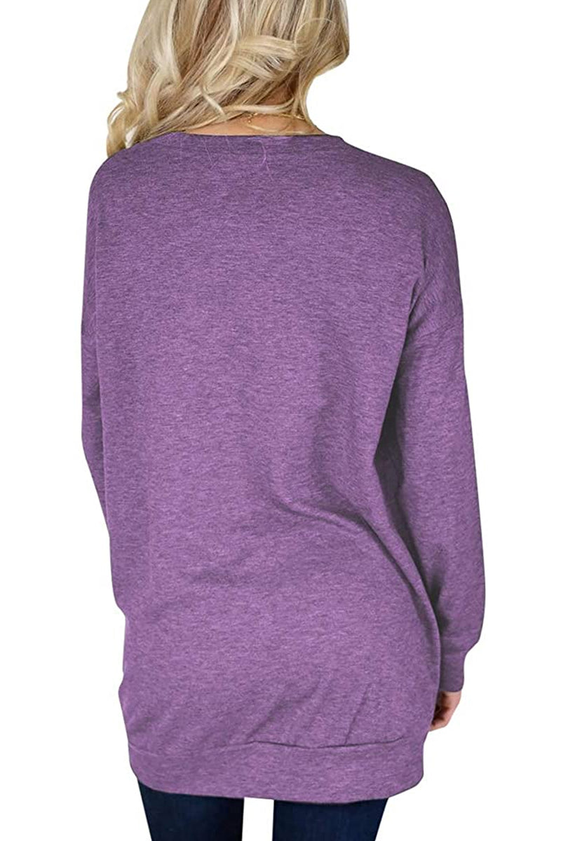 Bingerlily Purple Top Tunic with Pockets