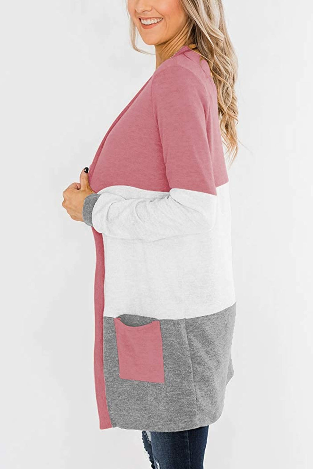 Bingerlily Pink Open Front Cardigan