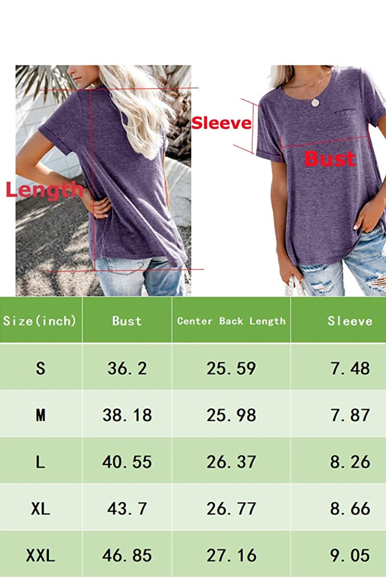 Bingerlily Purple Roll Up Short Sleeve T Shirt