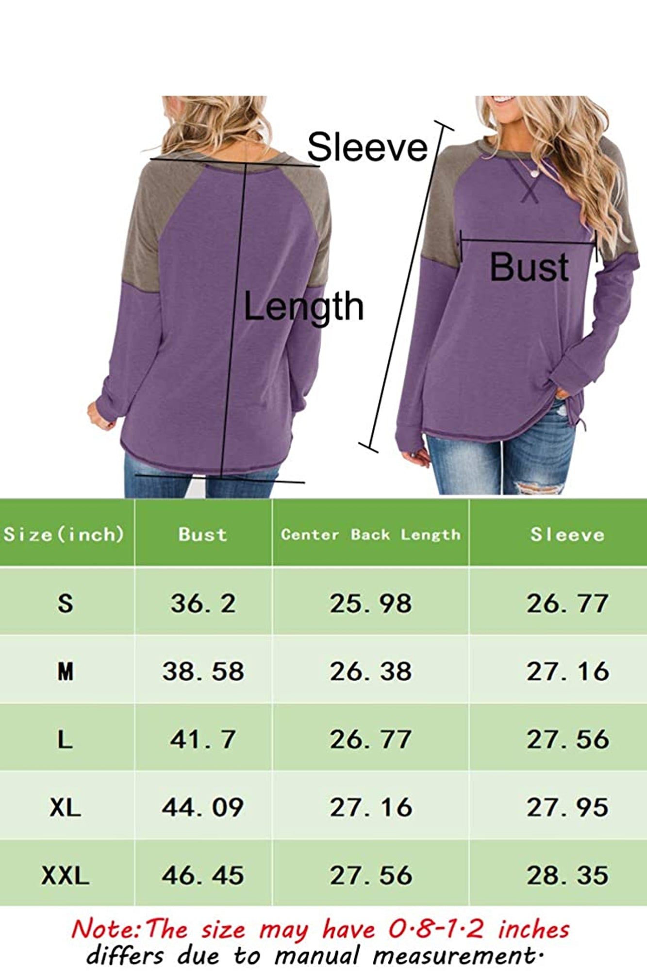 Bingerlily Women Purple Long Sleeve Tunic Top