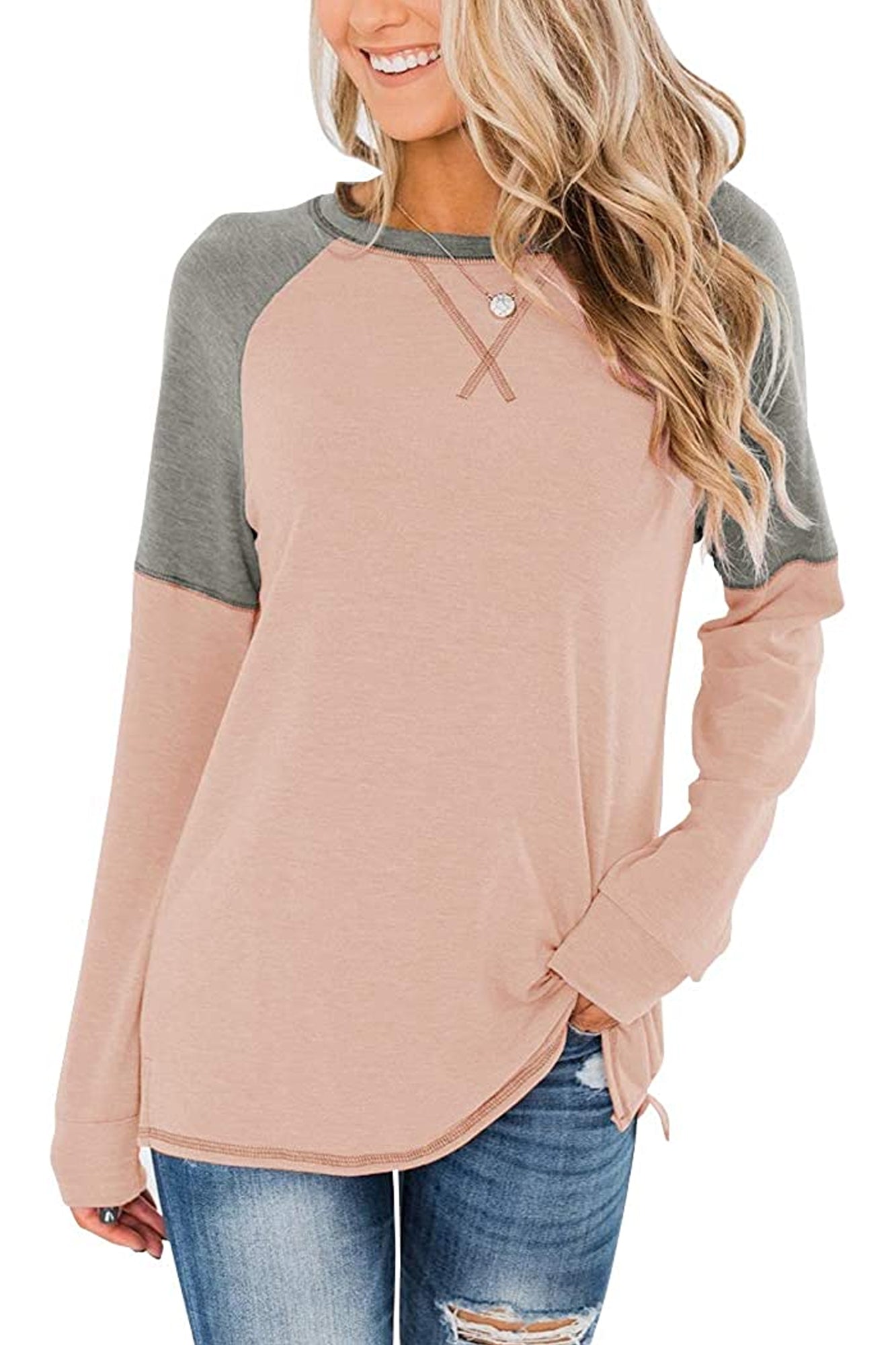 Bingerlily Women Pink Long Sleeve Tunic Top