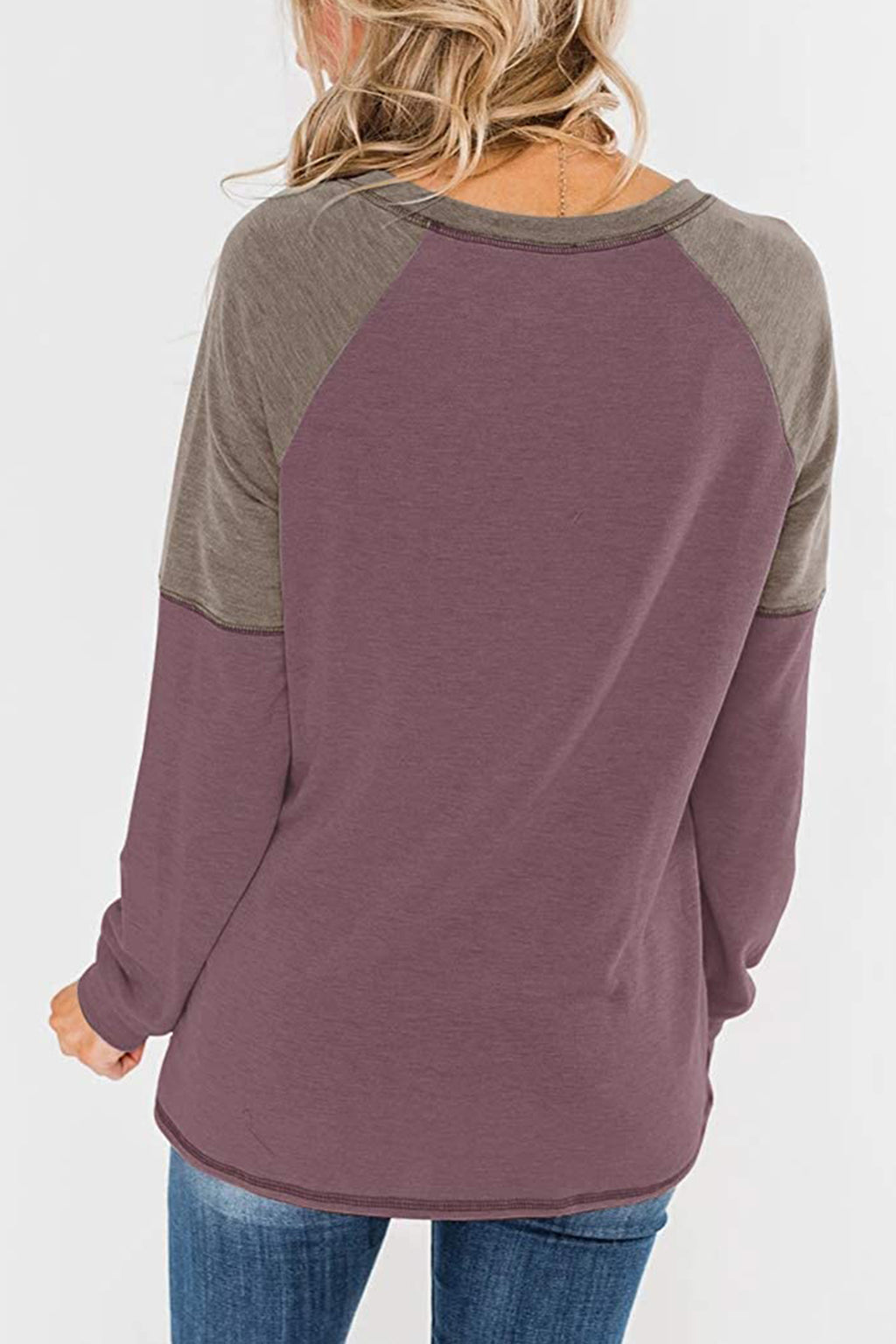 Bingerlily Women Wine Long Sleeve Tunic Top