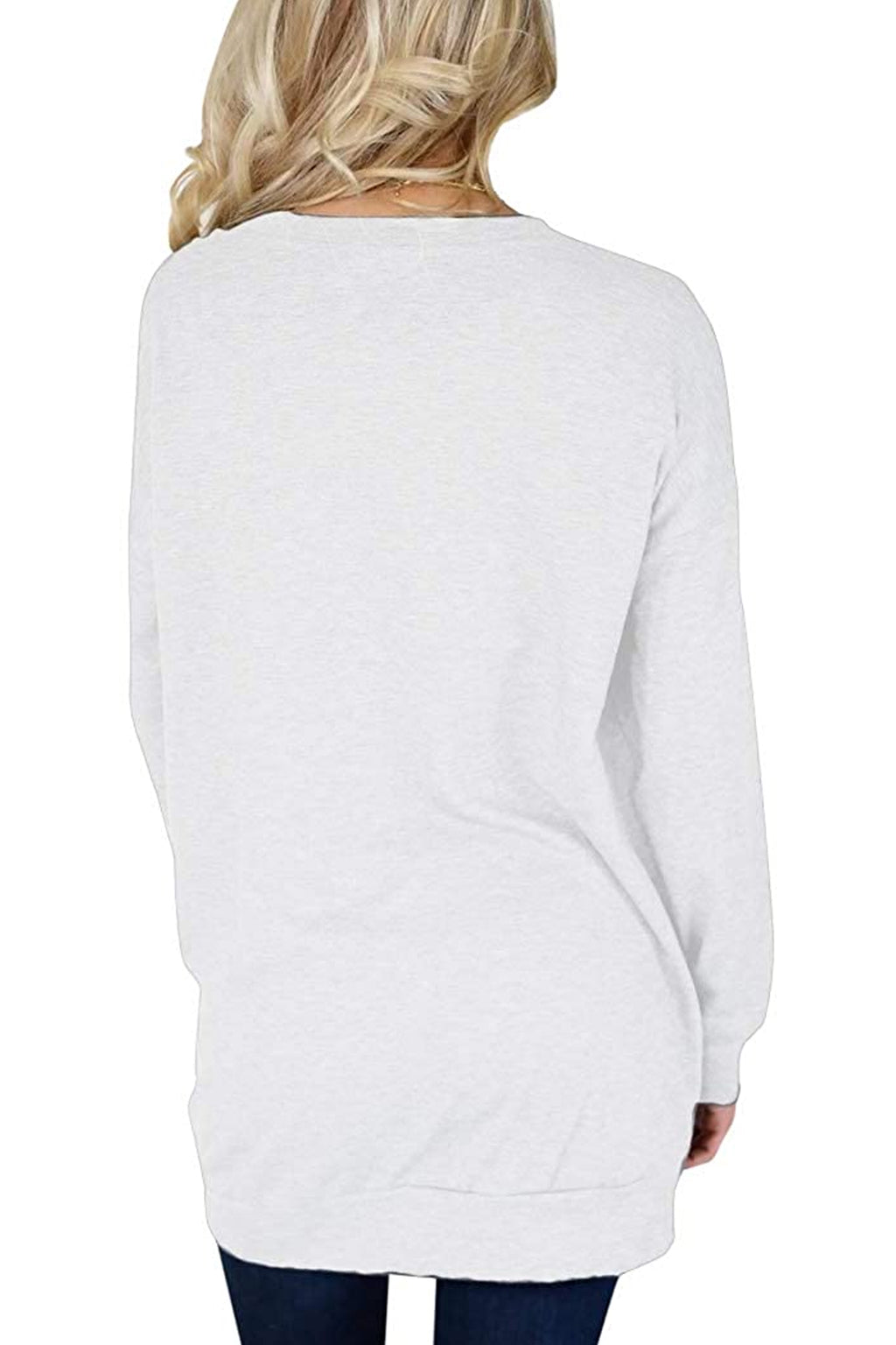 Bingerlily White Top Tunics with Pockets