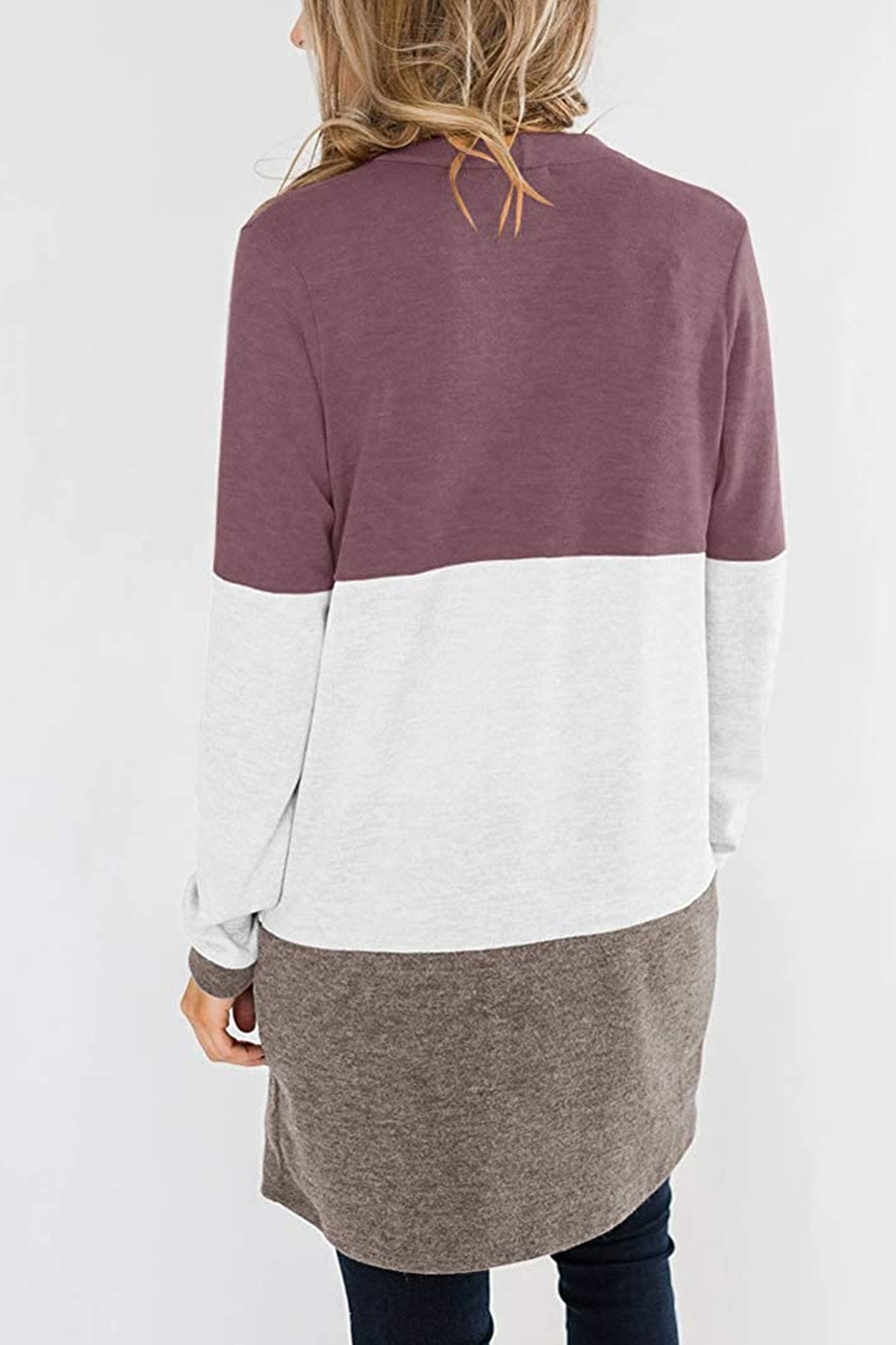 Bingerlily Wine Open Front Cardigan