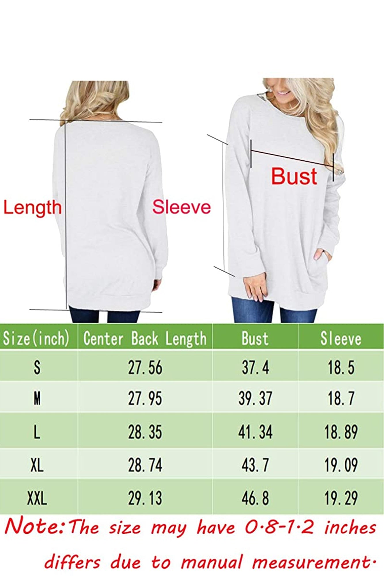 Bingerlily White Top Tunics with Pockets