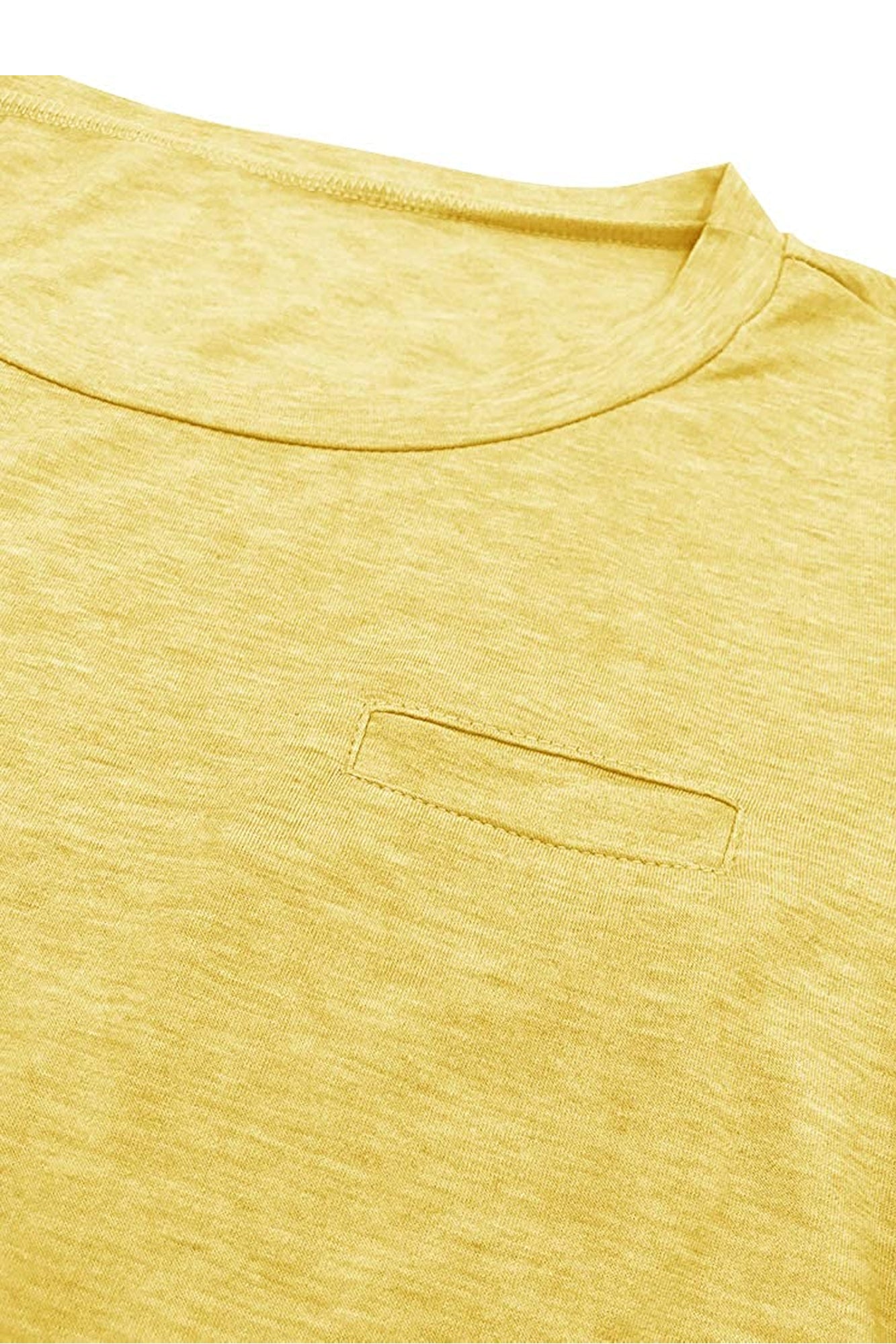 Bingerlily Yellow Roll Up Short Sleeve T Shirt
