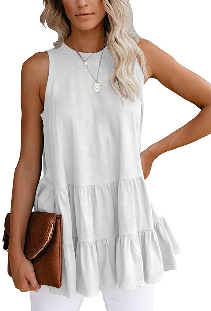 Bingerlily Women's White Flowy Tank Top