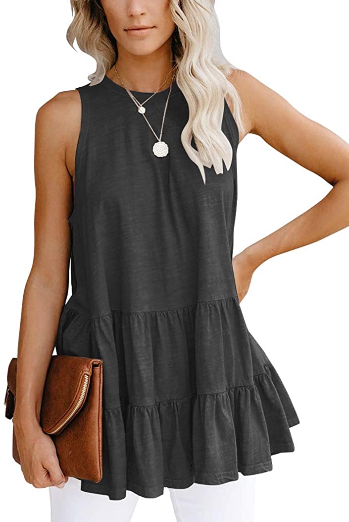 Bingerlily Women's Black Flowy Tank Top