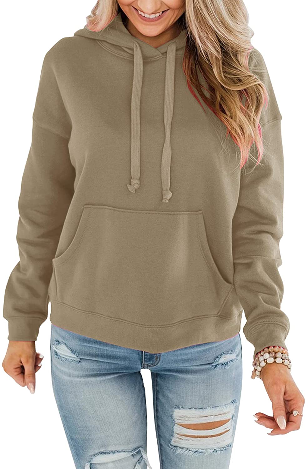 Bingerlily Women's Brown Hoodie