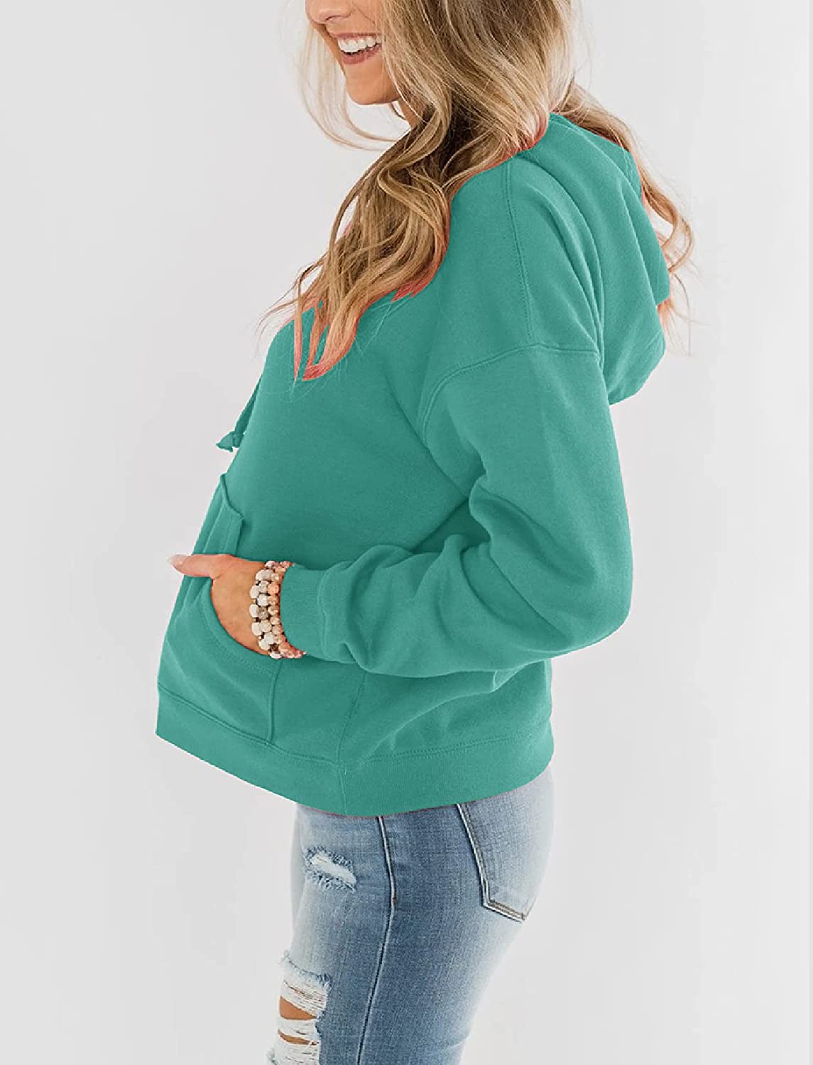 Bingerlily Women's Green Hoodie