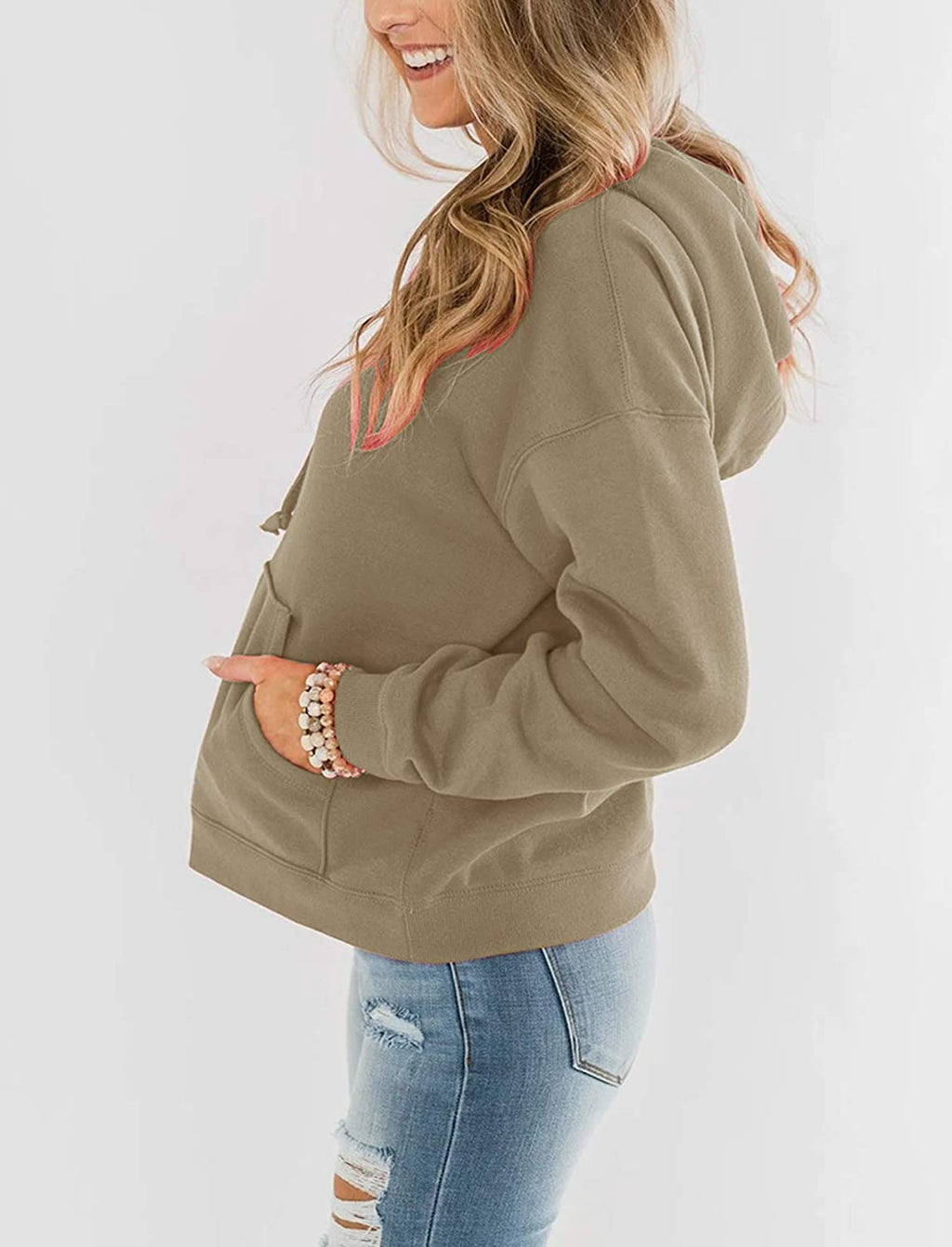 Bingerlily Women's Brown Hoodie