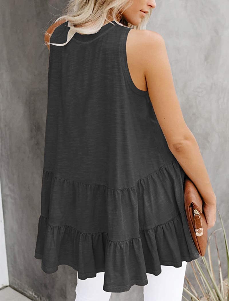 Bingerlily Women's Black Flowy Tank Top