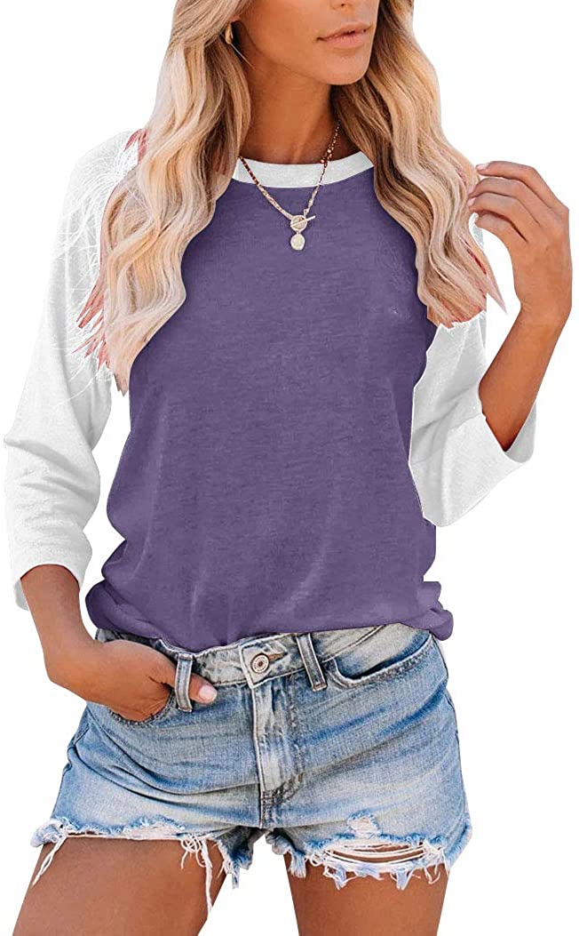 Bingerlily Purple 3/4 Sleeve Tunic Top