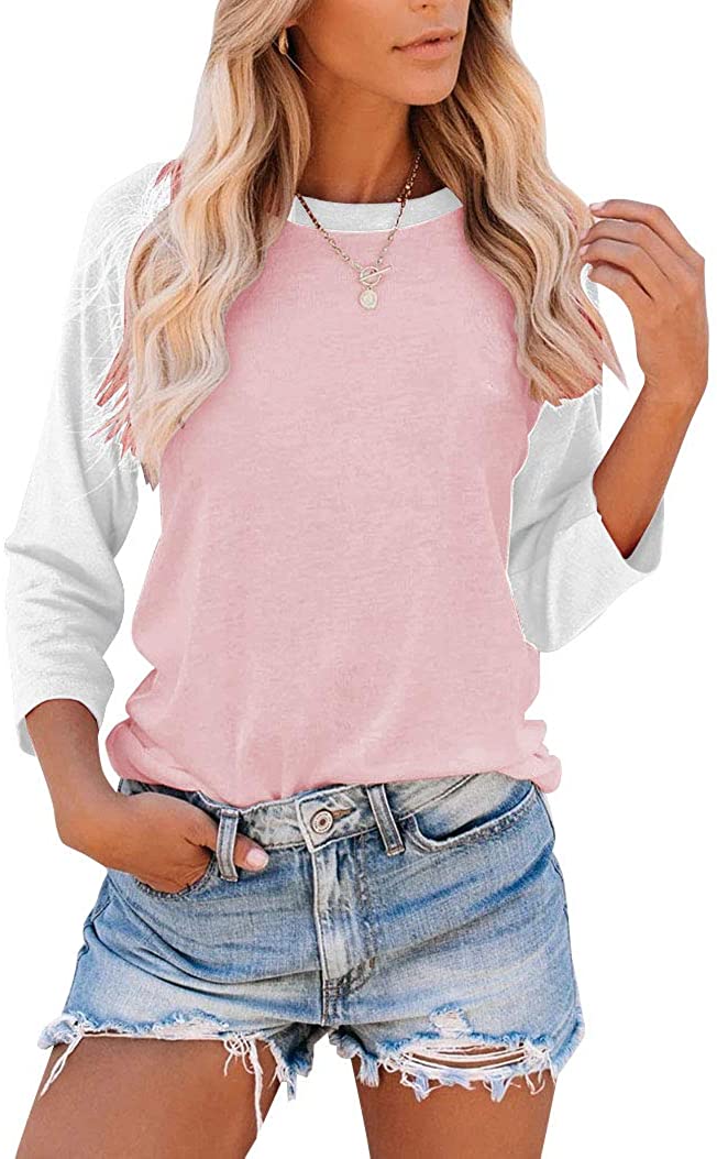Bingerlily Light Pink 3/4 Sleeve Tunic Top